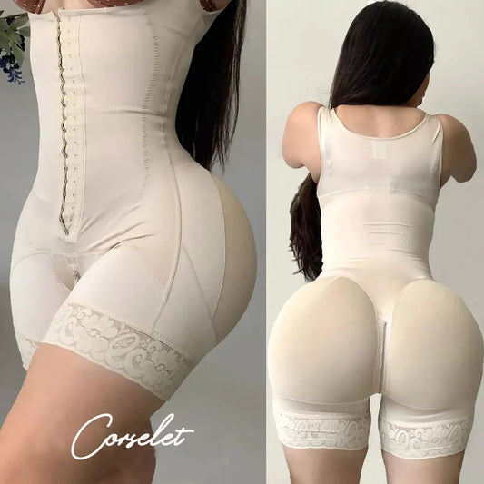 Colombian Fajas Bodysuit W/ Zipper Crotch