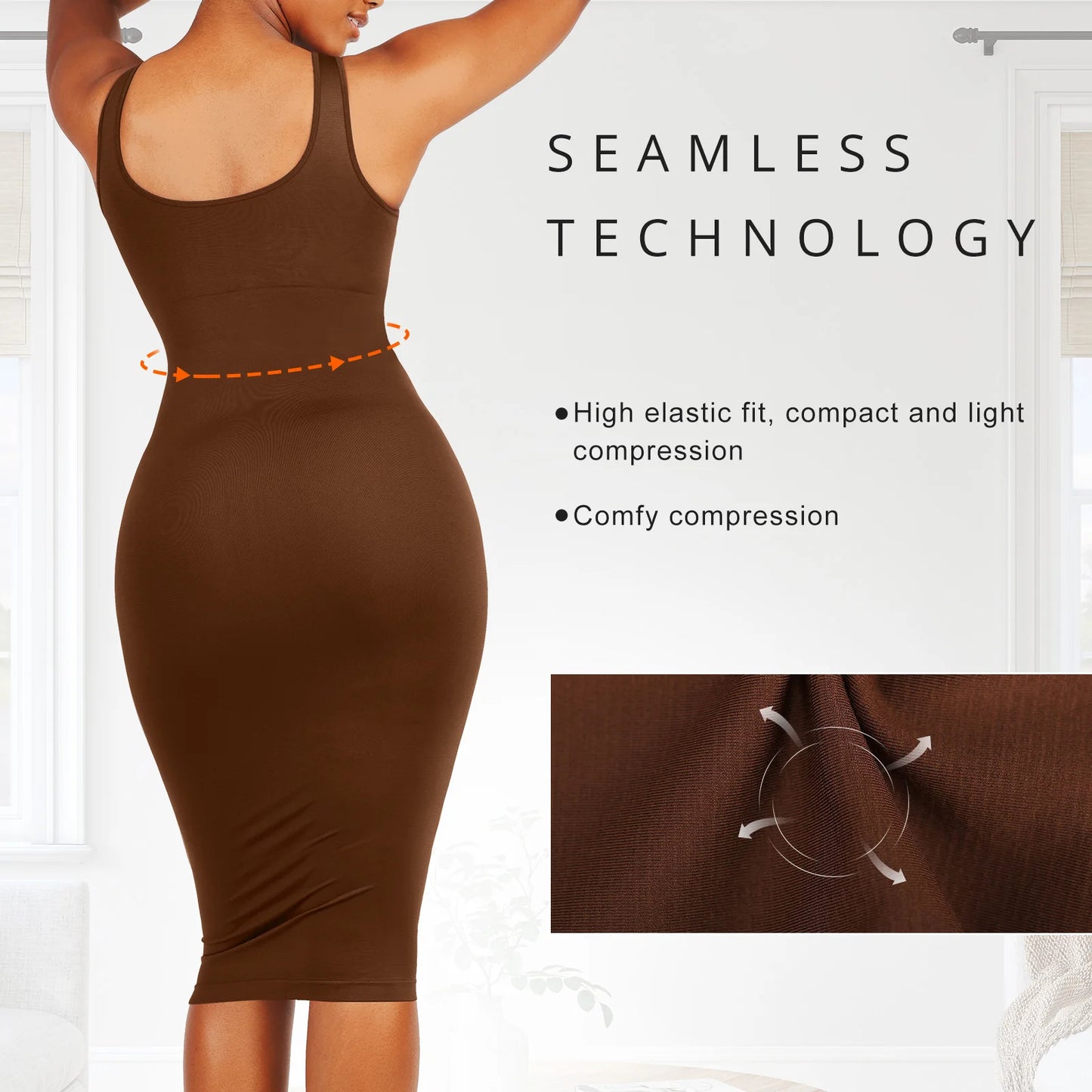 Seamless Backless Shapewear Dress Bodysuit – Belly Control Slip