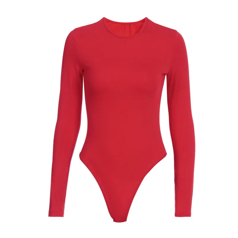 O-Neck Long Sleeve Casual Bodysuit