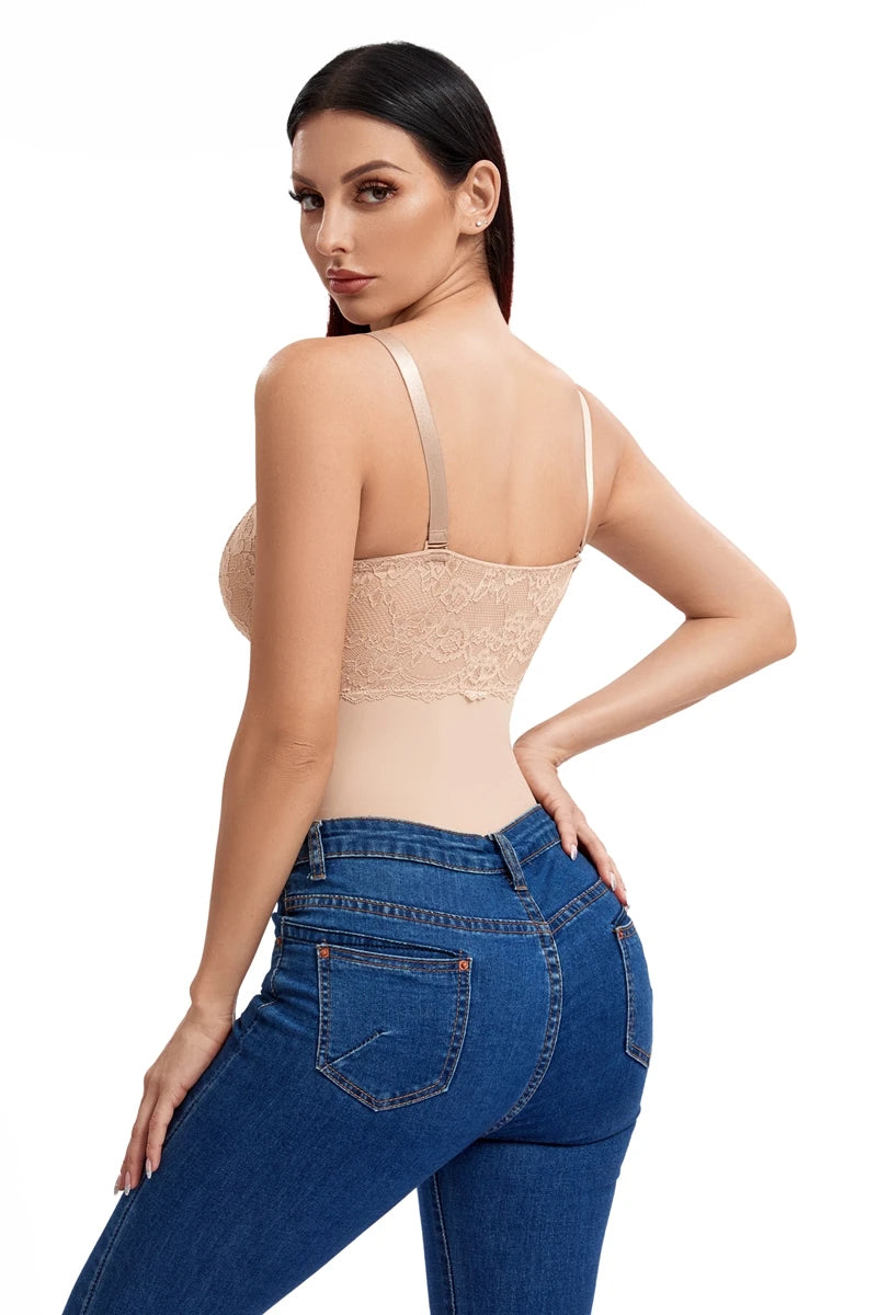 Seamless Lace Thong Bodysuit