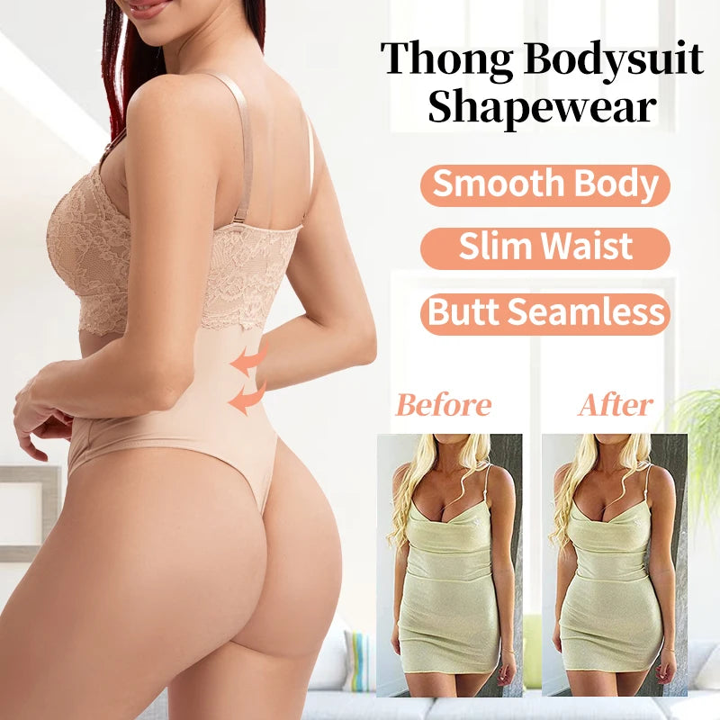 Seamless Lace Thong Bodysuit